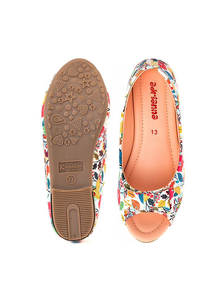 Khadim Adrianna Peep-Toe Ballerina Casual Shoe for Girls - 4.5-12 yrs