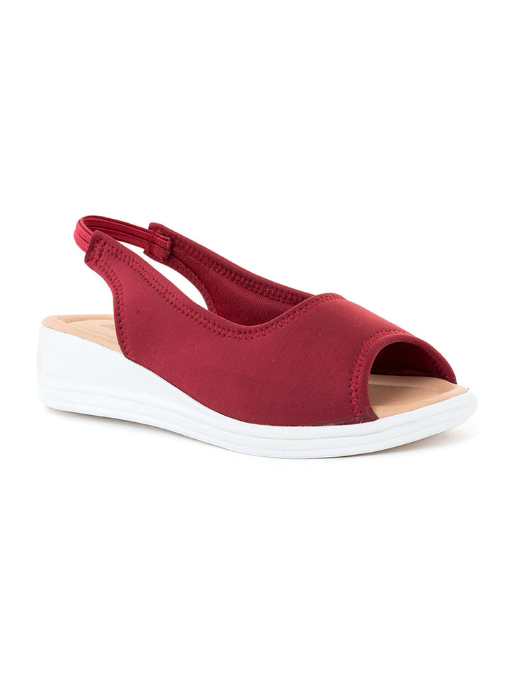 Khadim Adrianna Wedge Heel Peep-Toe Slingback Sandal for Girls - 4.5-12 yrs