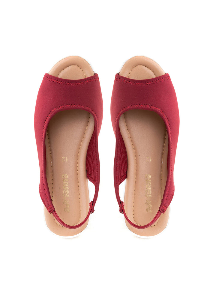 Khadim Adrianna Wedge Heel Peep-Toe Slingback Sandal for Girls - 4.5-12 yrs