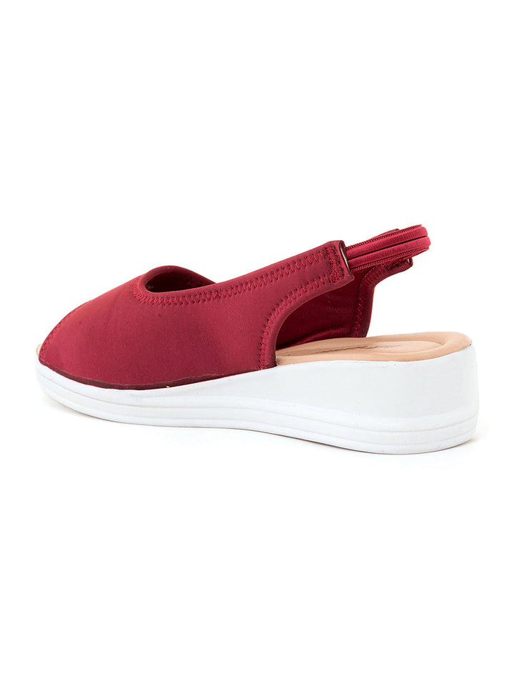 Khadim Adrianna Wedge Heel Peep-Toe Slingback Sandal for Girls - 4.5-12 yrs