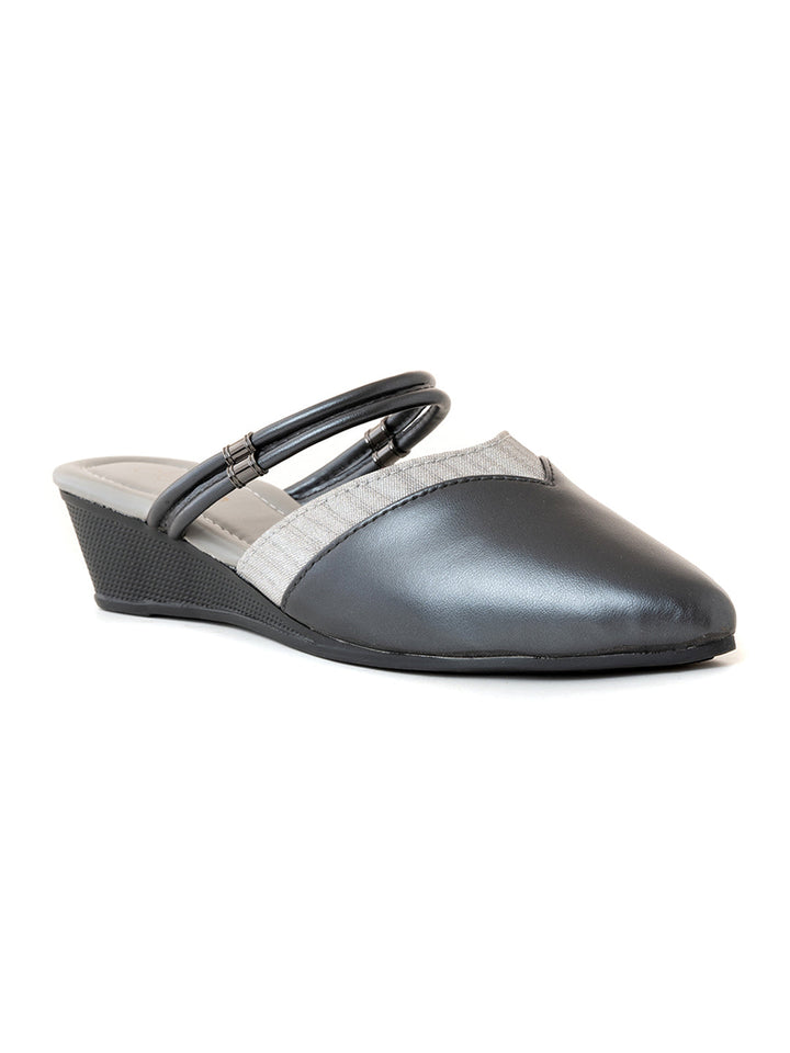 Khadim Cleo Wedge Heel Mule Slip On Sandal for Women