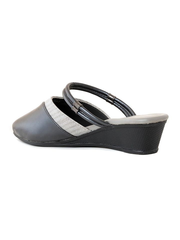Khadim Cleo Wedge Heel Mule Slip On Sandal for Women