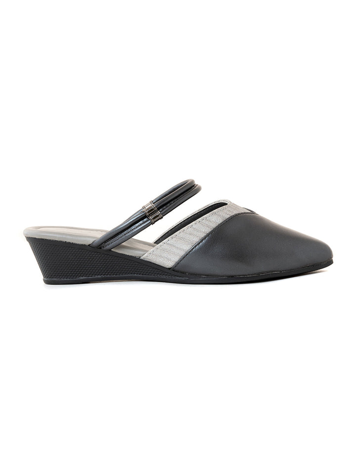 Khadim Cleo Wedge Heel Mule Slip On Sandal for Women