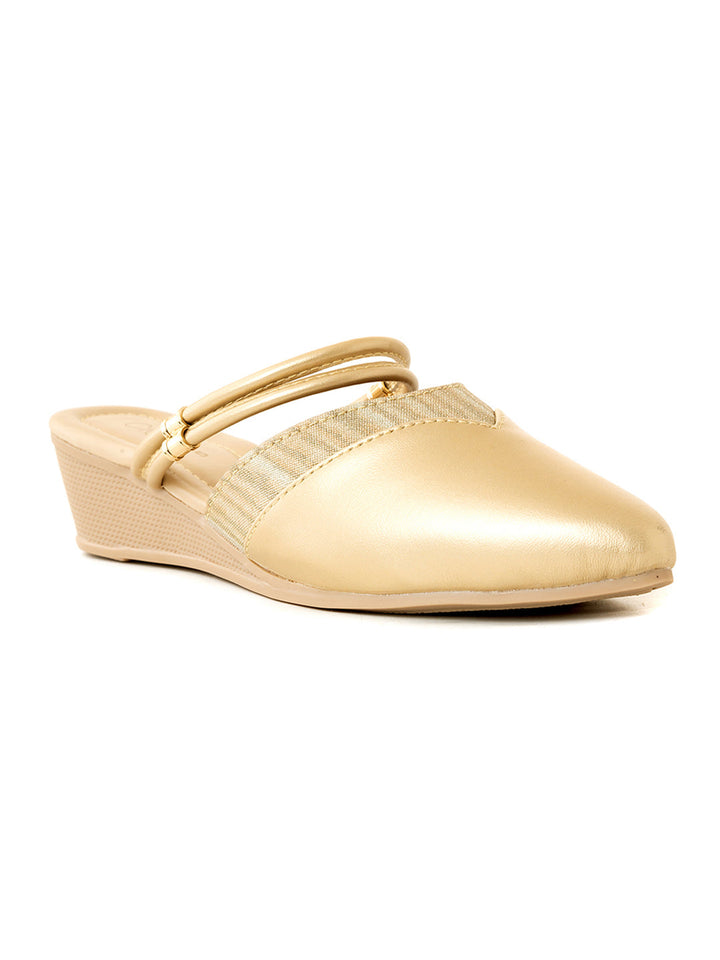 Khadim Cleo Wedge Heel Mule Slip On Sandal for Women