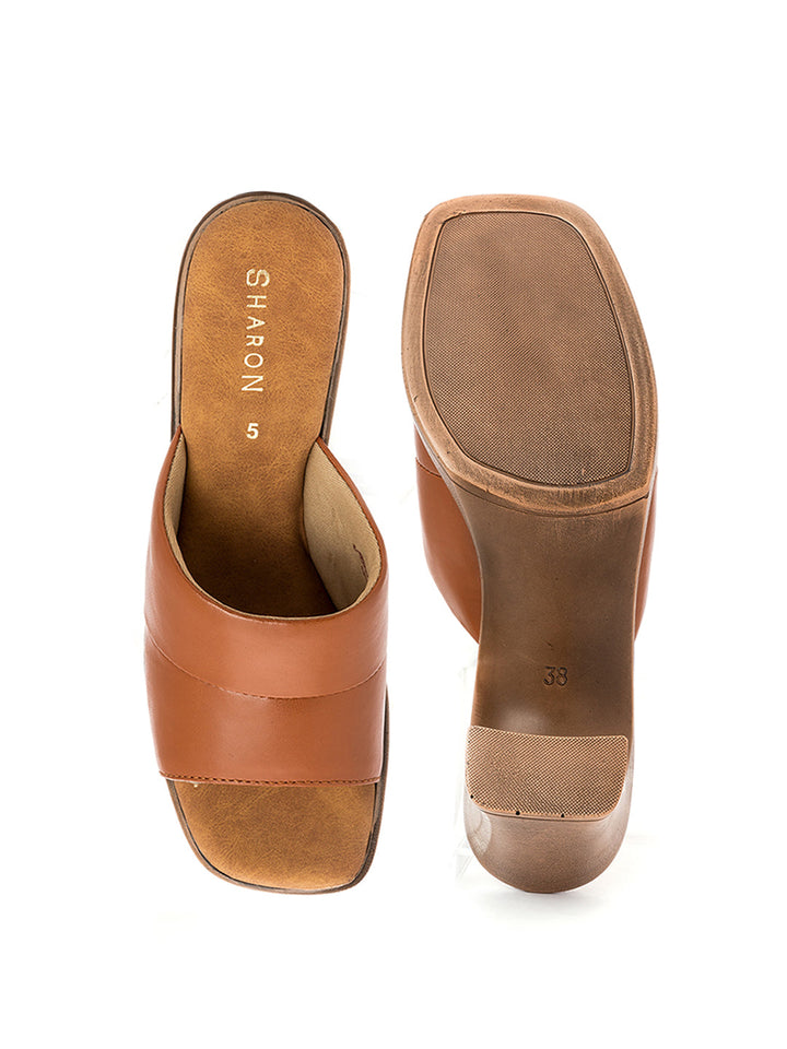 Khadim Sharon High Heel Block Mule Slip On Sandal for Women