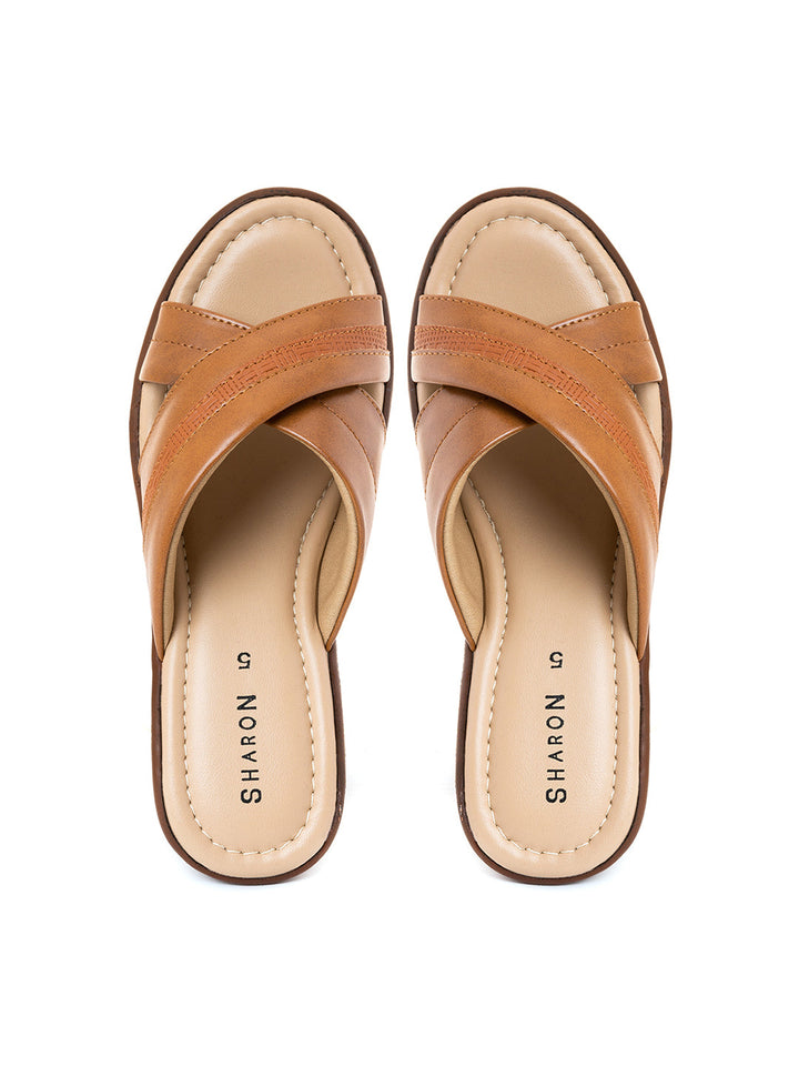 Khadim Sharon High Heel Wedge Mule Slip On Sandal for Women