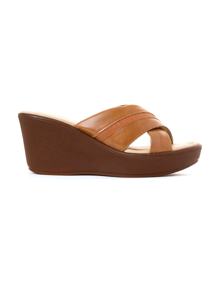 Khadim Sharon High Heel Wedge Mule Slip On Sandal for Women