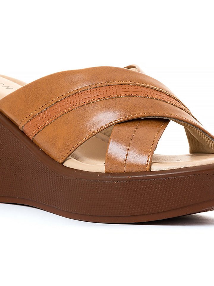 Khadim Sharon High Heel Wedge Mule Slip On Sandal for Women