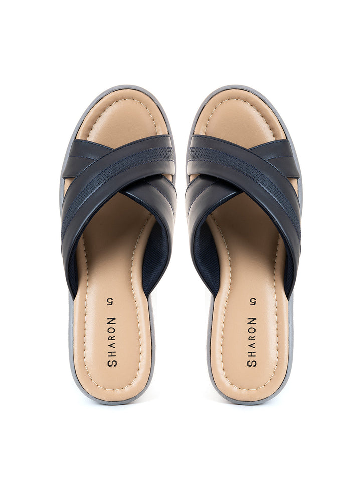 Khadim Sharon High Heel Wedge Mule Slip On Sandal for Women