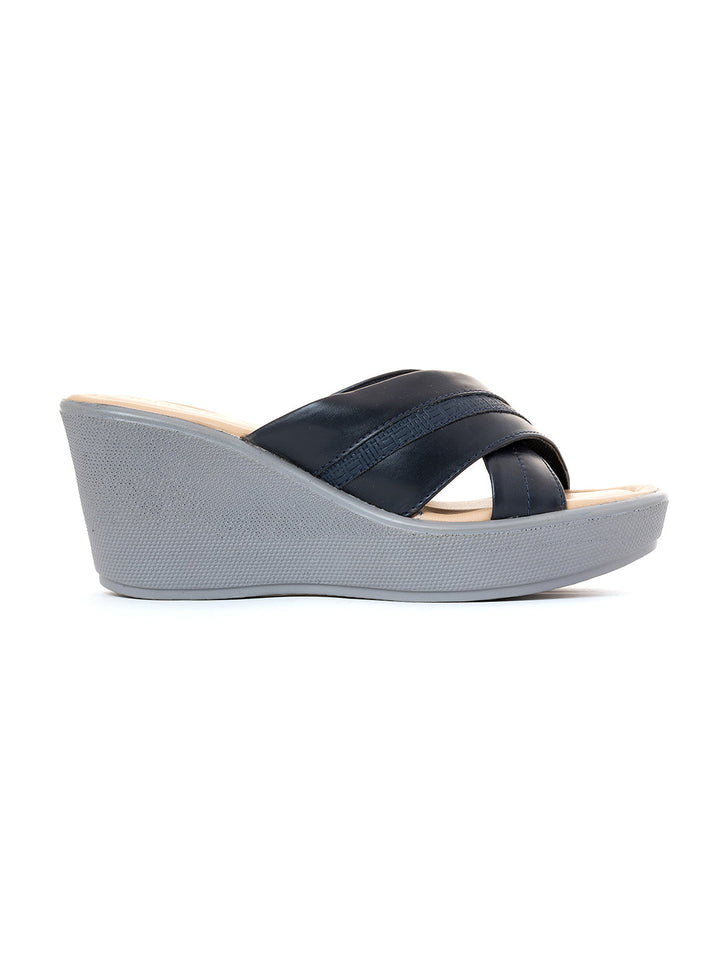 Khadim Sharon High Heel Wedge Mule Slip On Sandal for Women