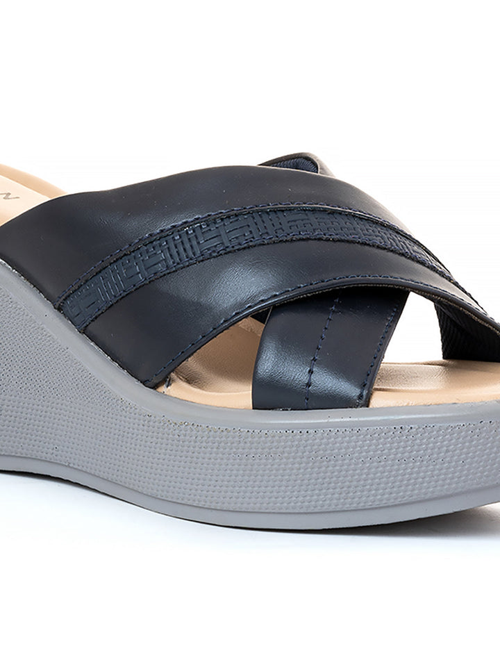 Khadim Sharon High Heel Wedge Mule Slip On Sandal for Women