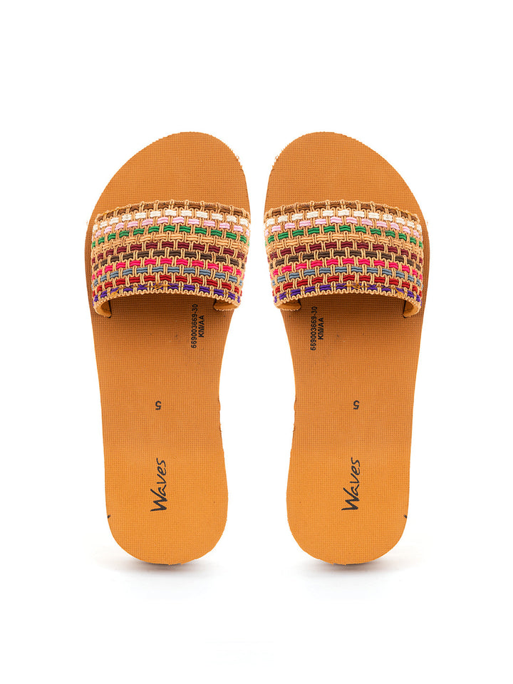 Khadim Waves Wedge Heel Mule Slide Slippers for Women