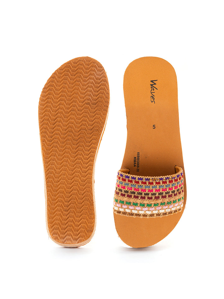Khadim Waves Wedge Heel Mule Slide Slippers for Women