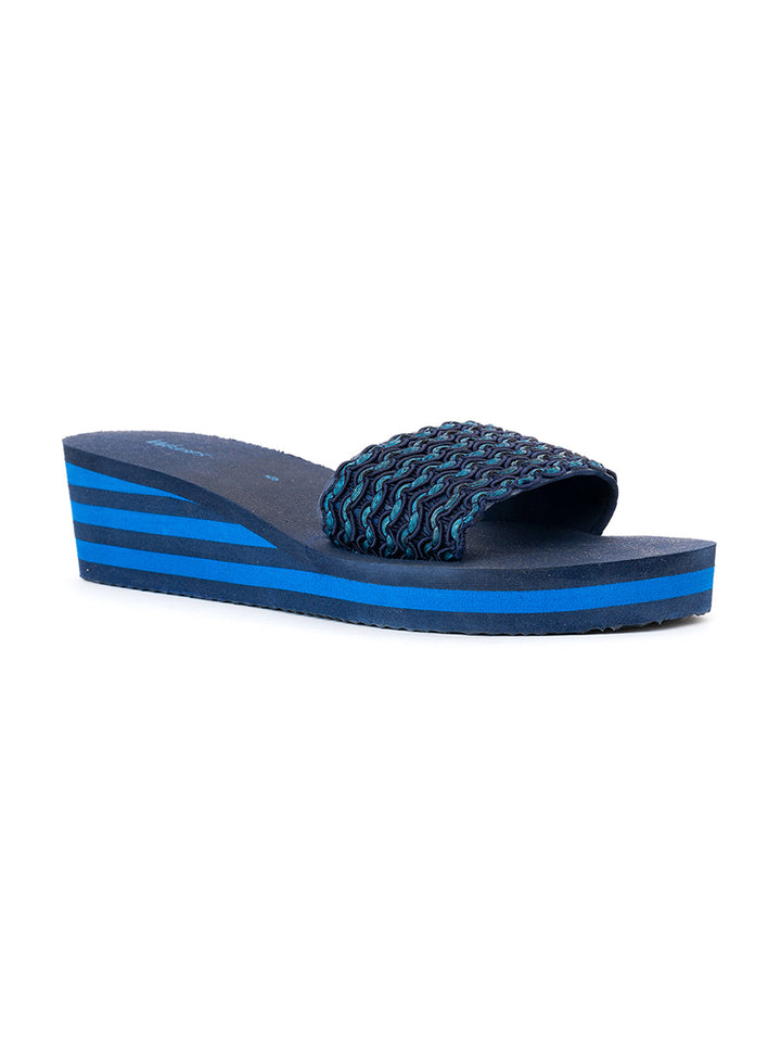 Khadim Waves Wedge Heel Mule Slide Slippers for Women