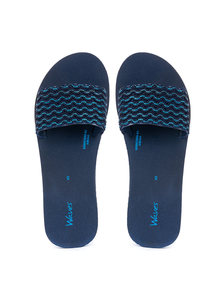 Khadim Waves Wedge Heel Mule Slide Slippers for Women