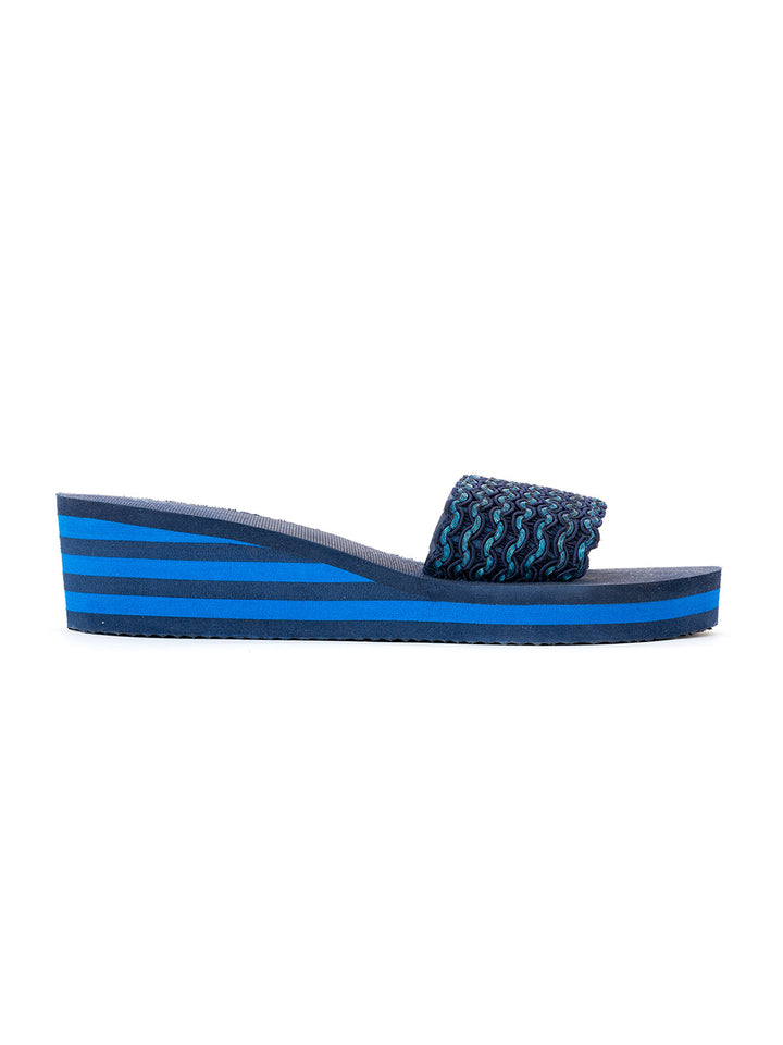 Khadim Waves Wedge Heel Mule Slide Slippers for Women