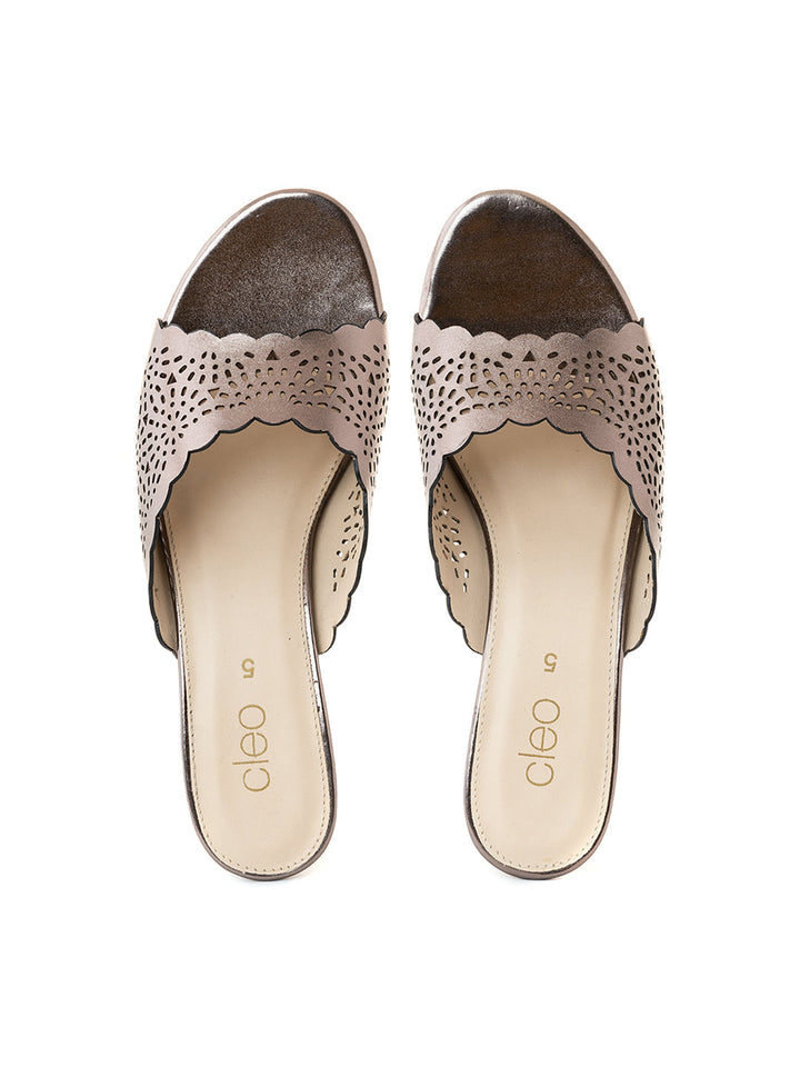 Khadim Cleo French Heel Mule Slip On Sandal for Women