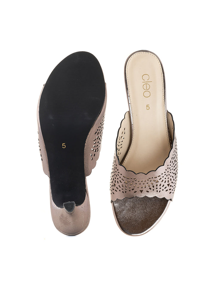 Khadim Cleo French Heel Mule Slip On Sandal for Women