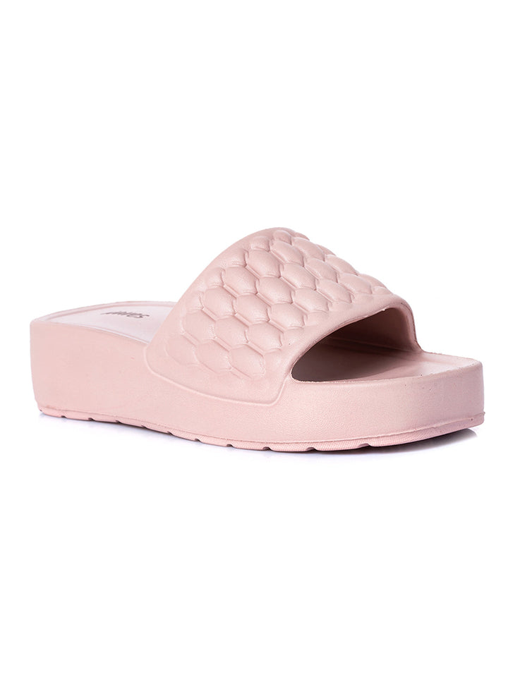 KHADIM Waves Platform Heel Washable Mule Slide Slippers for Women
