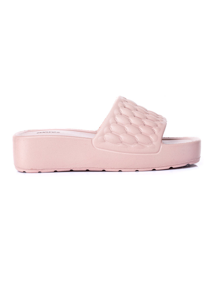 KHADIM Waves Platform Heel Washable Mule Slide Slippers for Women