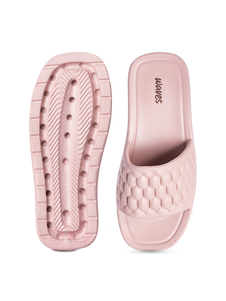 KHADIM Waves Platform Heel Washable Mule Slide Slippers for Women
