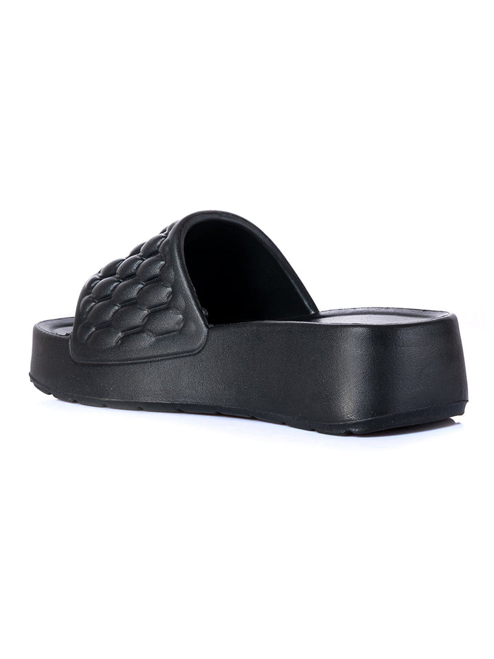 KHADIM Waves Platform Heel Washable Mule Slide Slippers for Women