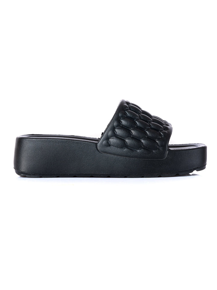 KHADIM Waves Platform Heel Washable Mule Slide Slippers for Women