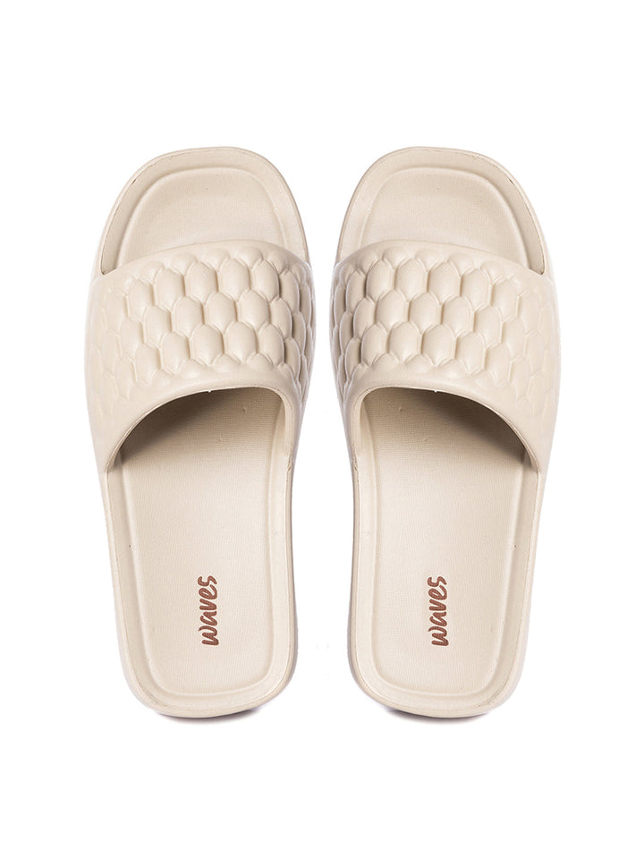 KHADIM Waves Platform Heel Washable Mule Slide Slippers for Women