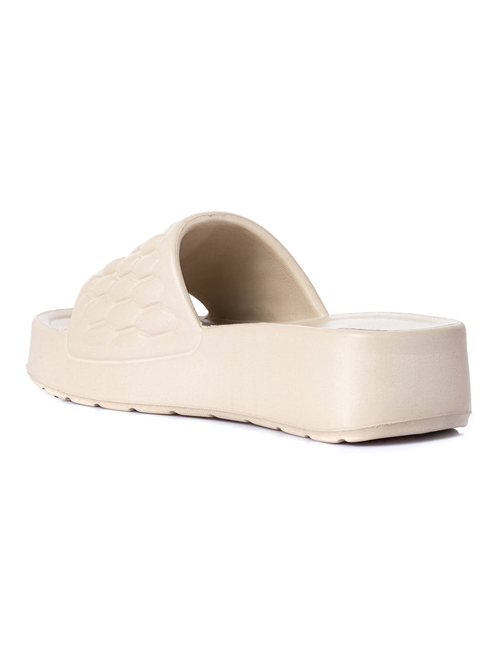 KHADIM Waves Platform Heel Washable Mule Slide Slippers for Women