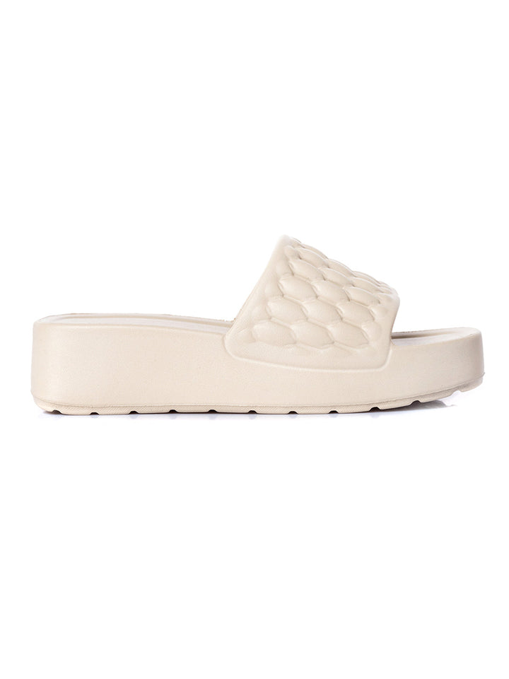 KHADIM Waves Platform Heel Washable Mule Slide Slippers for Women