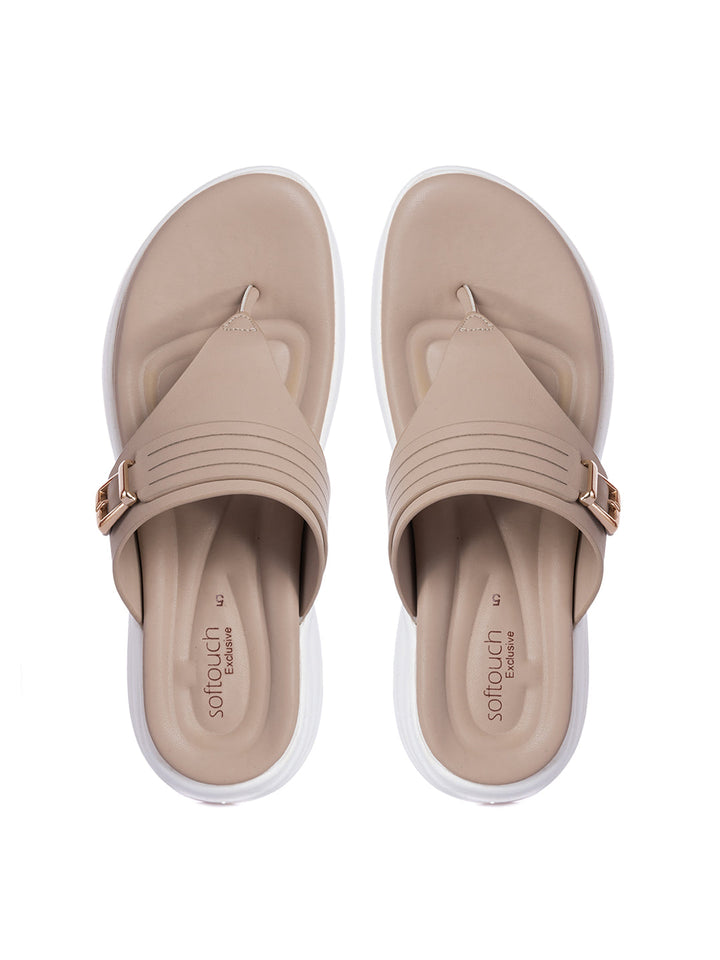 KHADIM Softouch Flat Platforms Slip On Sandal for Women