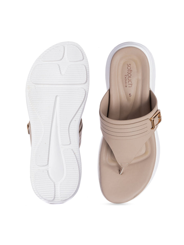 KHADIM Softouch Flat Platforms Slip On Sandal for Women