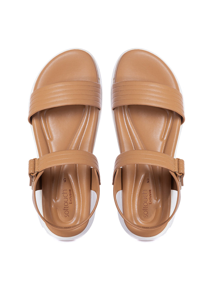 KHADIM Softouch Flat Platforms Slingback Sandal for Women