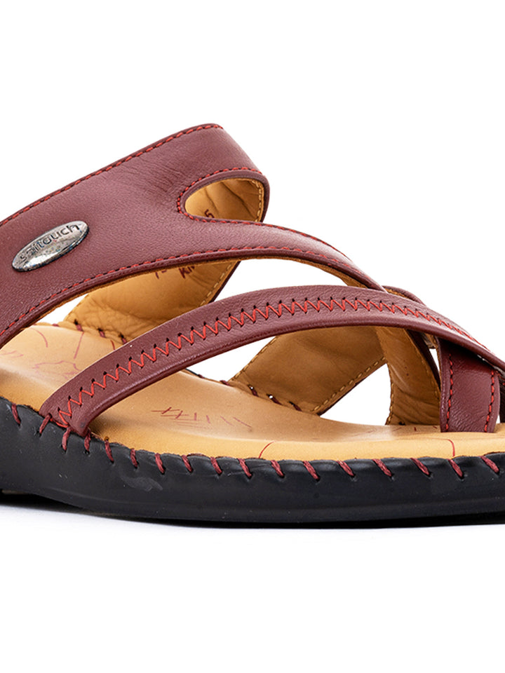 Khadim Softouch Leather Wedge Heel Slip On Sandal for Women