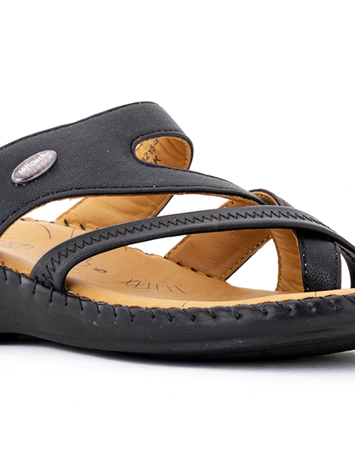 Khadim Softouch Leather Wedge Heel Slip On Sandal for Women