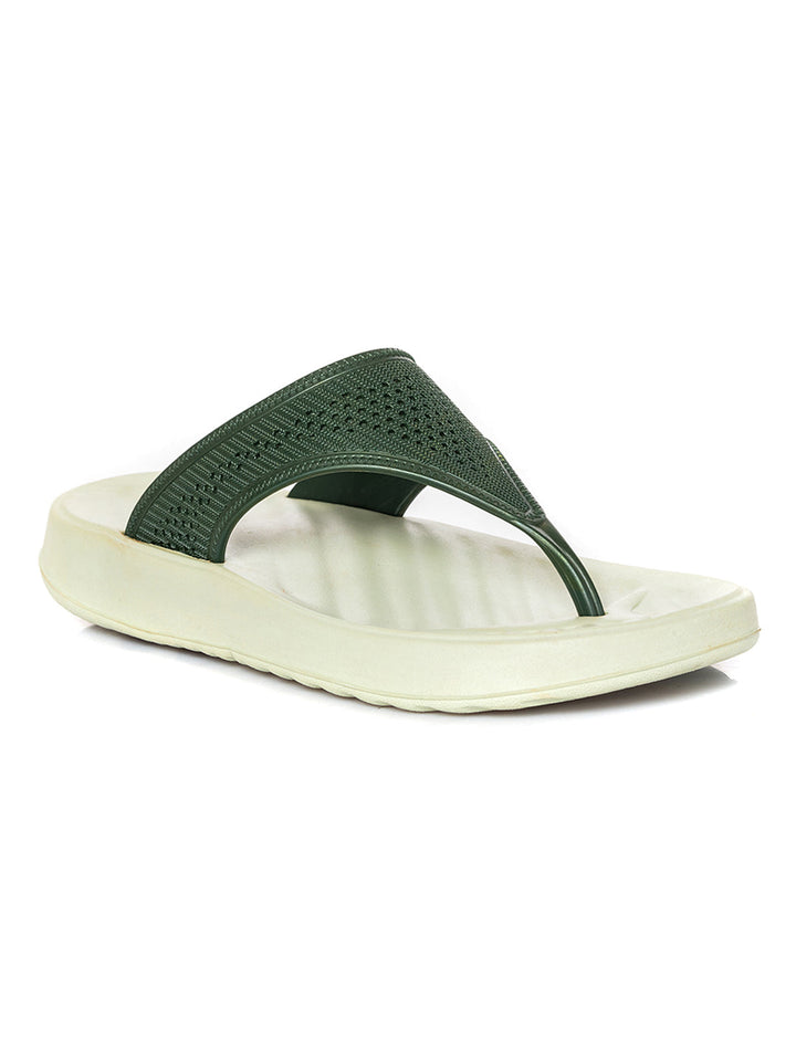 KHADIM Waves Green Washable Flip Flops for Women