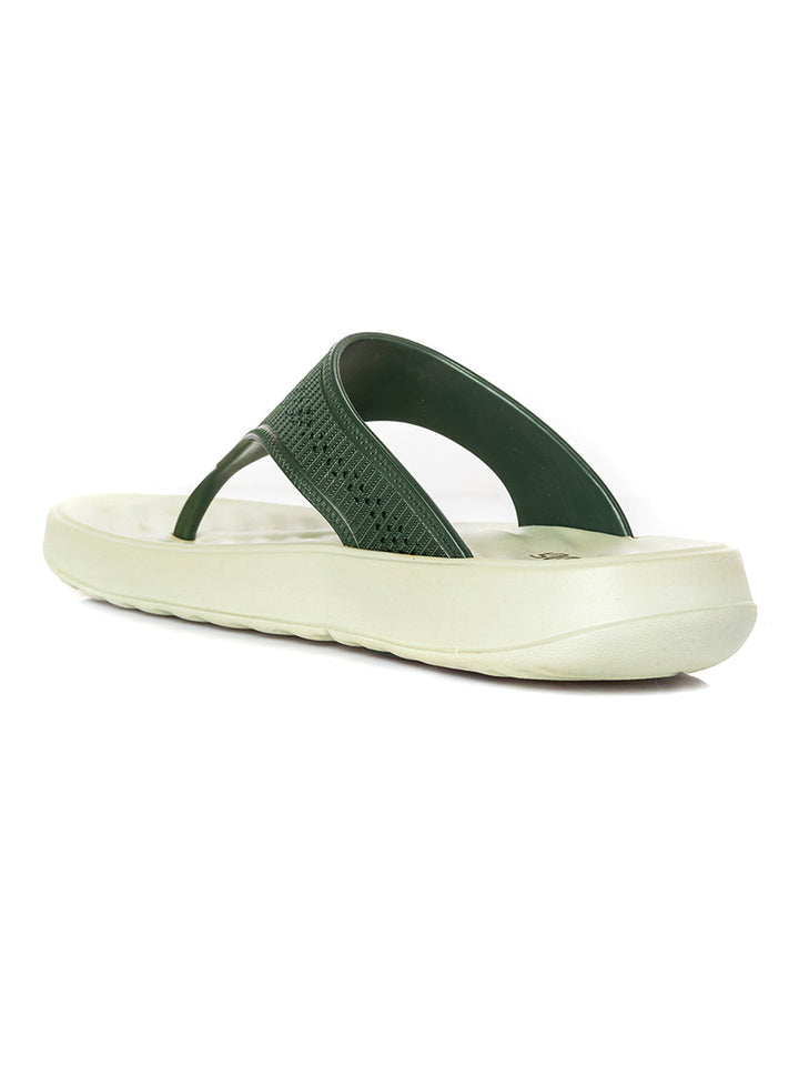 KHADIM Waves Green Washable Flip Flops for Women