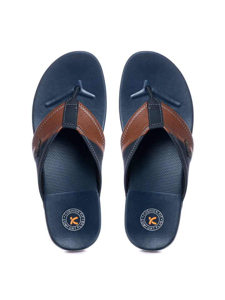 KHADIM Navy Casual Flip Flops for Men