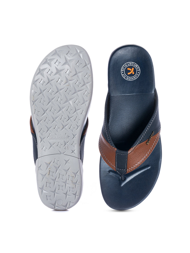 KHADIM Navy Casual Flip Flops for Men