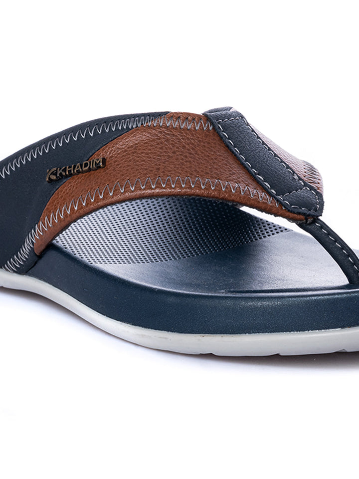 KHADIM Navy Casual Flip Flops for Men